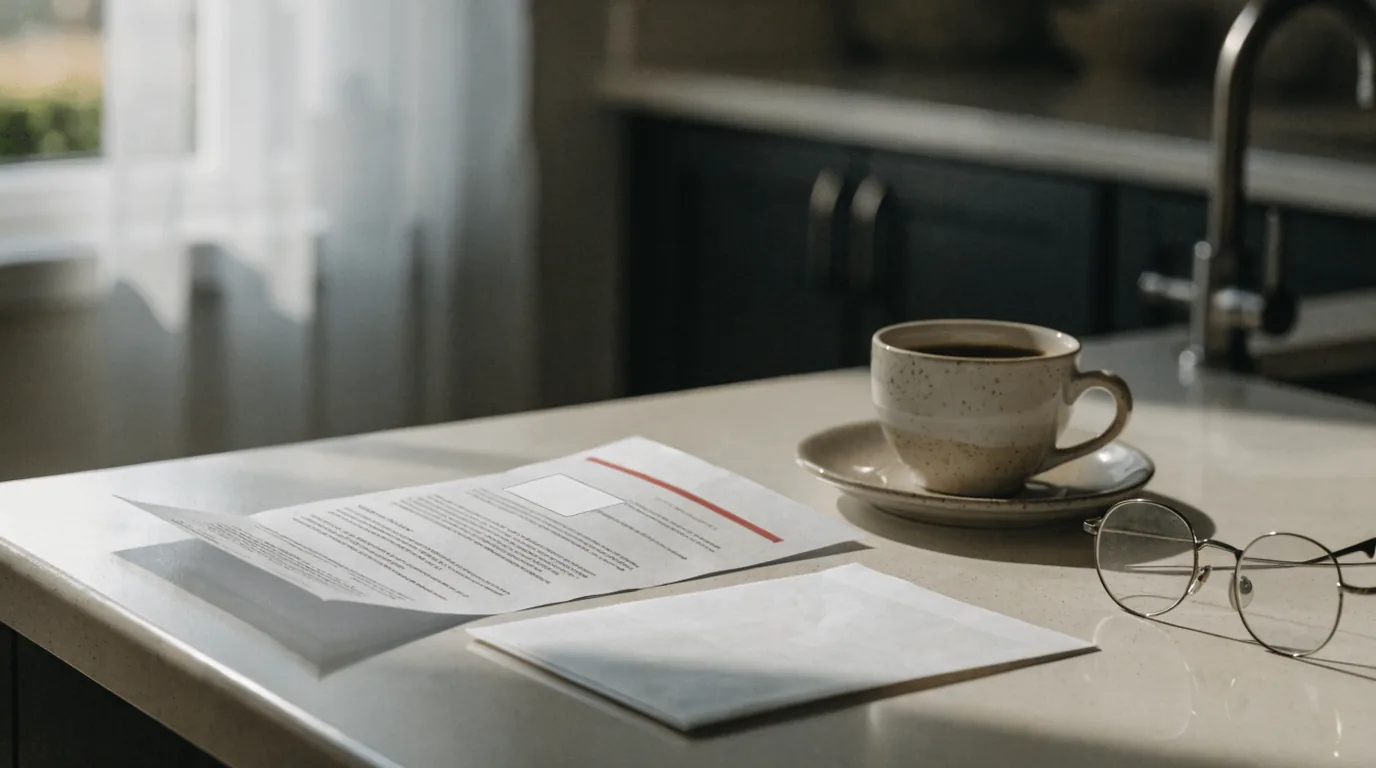 A City of Edmonton property assessment notice opened on a kitchen counter