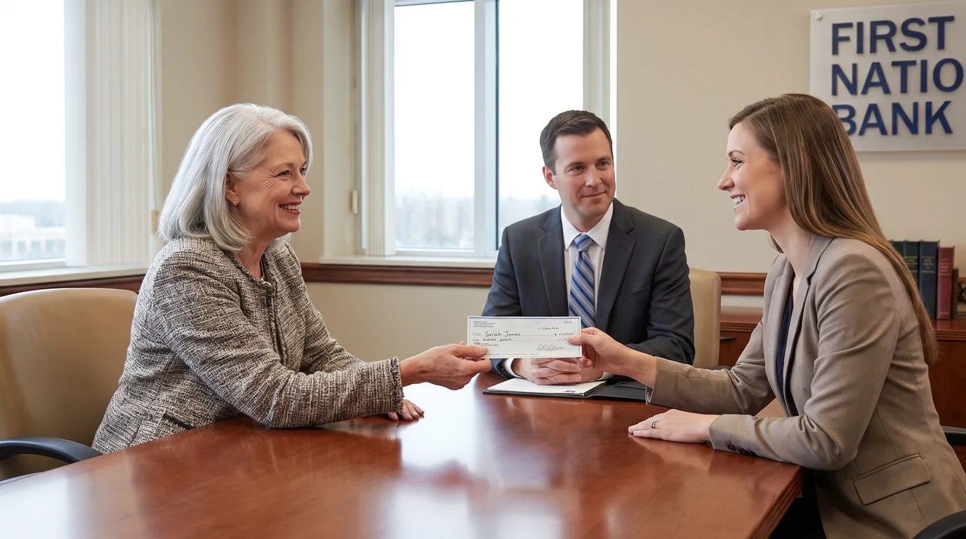 A parent and adult child reviewing mortgage documents together